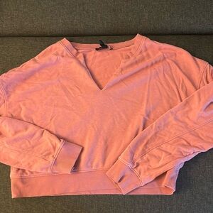 cropped v-neck sweatshirt